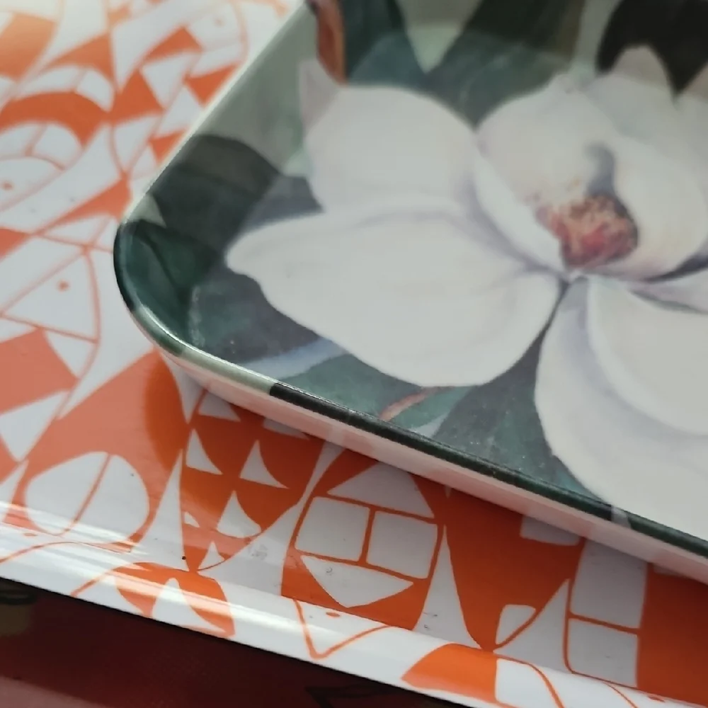 IKEA Orange and Green Decorative Vanity Trays
